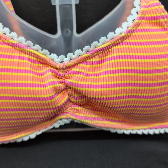 Honey Ribbed Laced Seamless Stripped Bralette Top Bra Size Small Milo - Picture 3 of 12